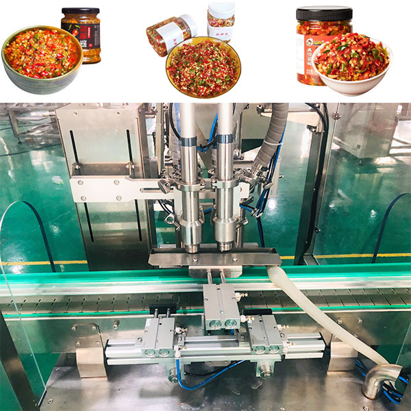 雙頭辣椒醬自動灌裝機(jī)細(xì)節(jié)實(shí)拍