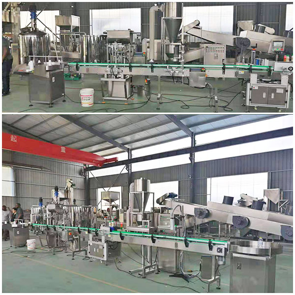 全自動(dòng)辣椒醬灌裝旋蓋生產(chǎn)線細(xì)節(jié)實(shí)拍