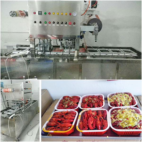 盒裝龍蝦灌裝封口機(jī)樣品