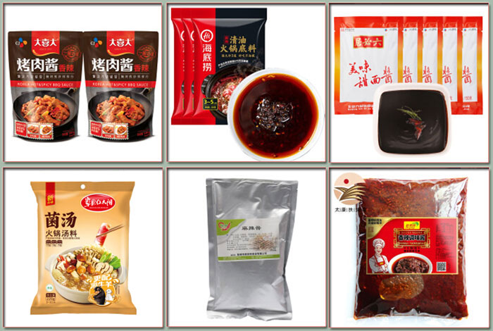 麻辣醬生產(chǎn)線-辣椒醬包裝設(shè)備包裝樣品展示