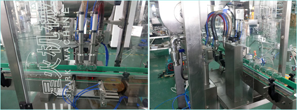 雙頭醬料灌裝生產(chǎn)線設(shè)備細(xì)節(jié)展示